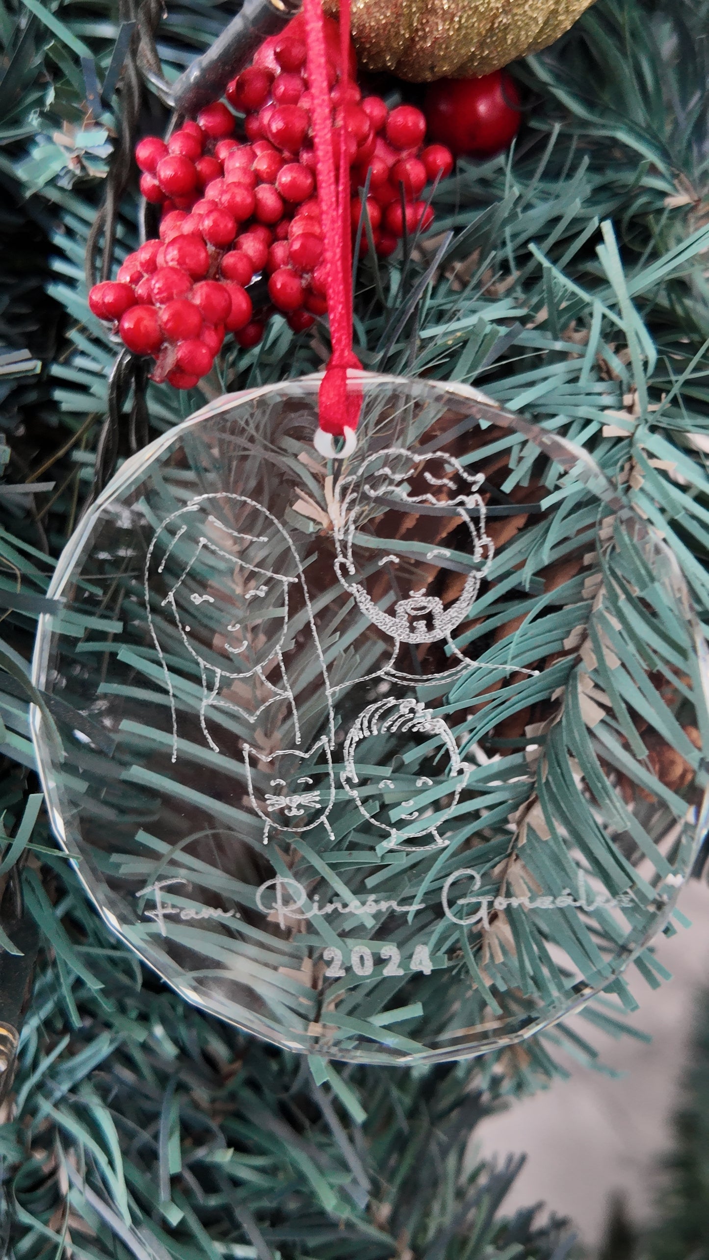 K9 CRYSTAL Family Face Ornament