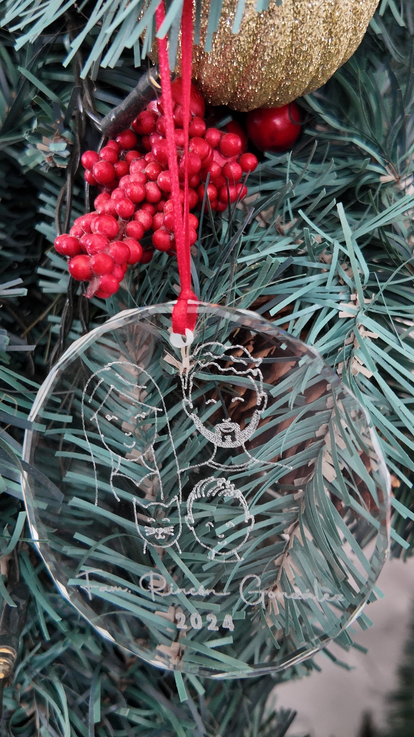 K9 CRYSTAL Family Face Ornament