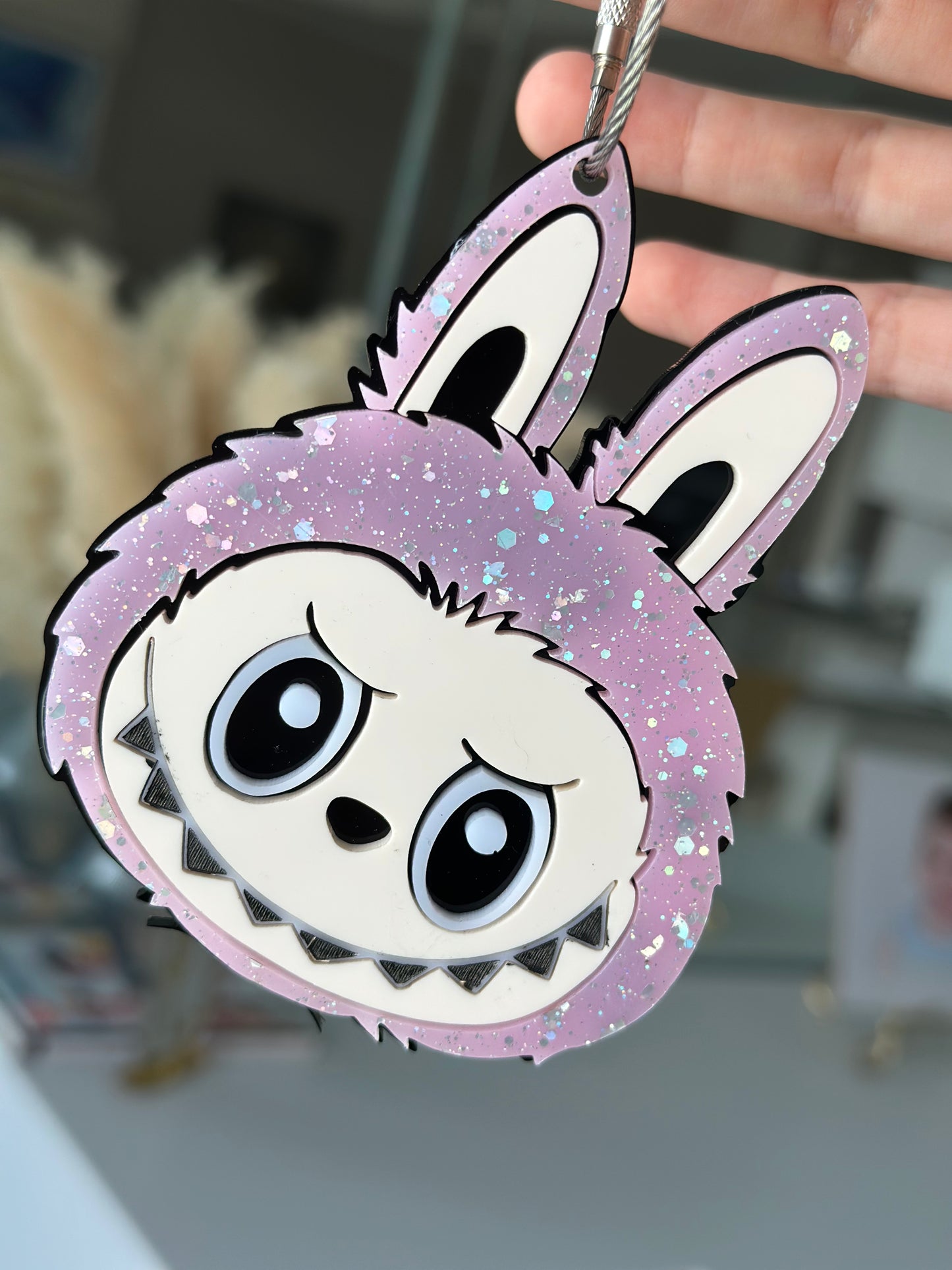 Sparkly labubu tag/keychain