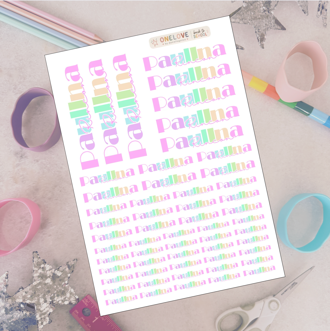 UV sticker sheet for back to school